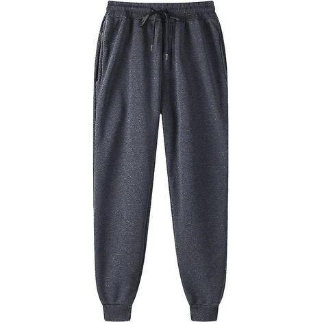 Pantalon homme, pantalon de survêtement, pantalon hip-hop, legging rembourré, pantalon décontracté - Taille M - Gris foncé (1/5)