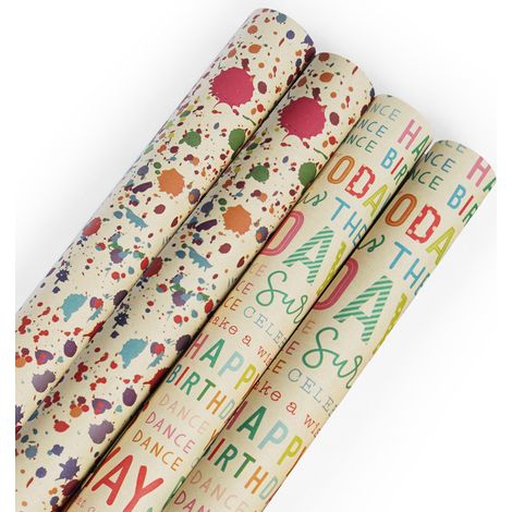 Wrapping Paper - Brown Kraft Birthday Gift Wrap - 12 Sheets - 50 x 70 cm - Eco-Friendly Recyclable Paper - For Gifts Parties Weddings (1/5)