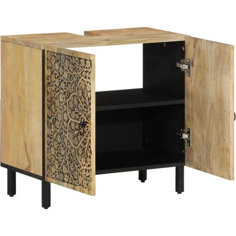 Armoire lavabo de salle de bain bois massif de manguier