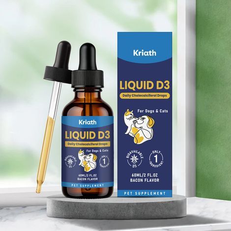 Gouttes nutritionnelles de vitamine D3 pour animaux - Soin quotidien doux pour une alimentation équilibrée - 60 ml (1/5)