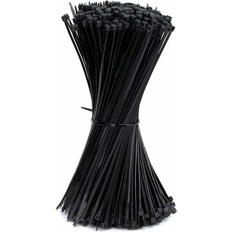 Serre-cables électriques 200 x 2,5 mm Attaches de Cable en Plastique Nylon Autobloquantes Noir 500 Pièces (1/3)