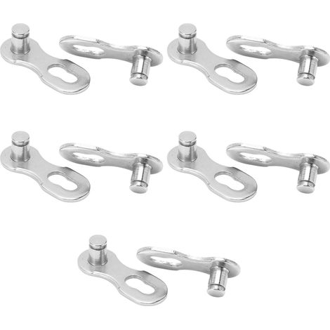 5 paires de maillons rapides pour chaîne de vélo en acier inoxydable, résistants à la corrosion et faciles à installer, compatibles 10 vitesses (1/5)