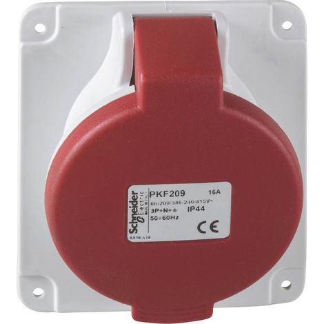 Presa da incasso inclinata IP44 16A 380V 3P+N+T Schneider
