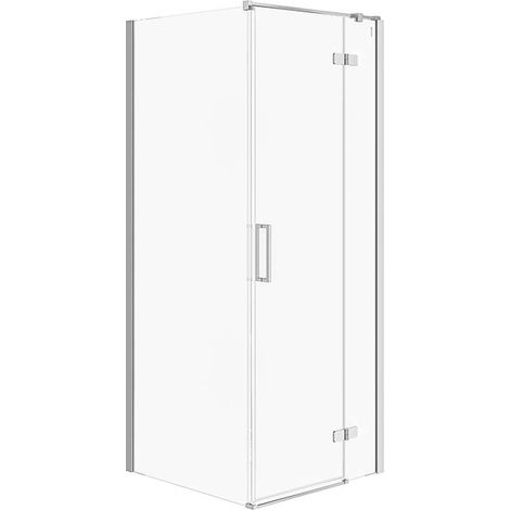 Cersanit Jota - Cabina de ducha 80x80 cm, derecha, cromo/vidrio transparente S160-006 (1/2)