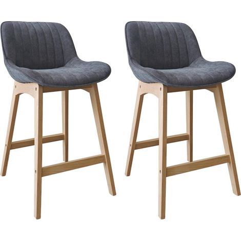 Set NORDEN Barstühle Eiche 65 cm mit Cordbezug (1/5)