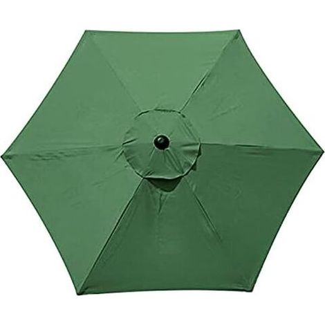[NIEMALS VERWENDET] Ersatzbezug für Sonnenschirm – 6 Wale – 2 m/2,7 m/3 m – wasserdicht – UV-Schutz – Ersatzstoff (2,7 m, grün)