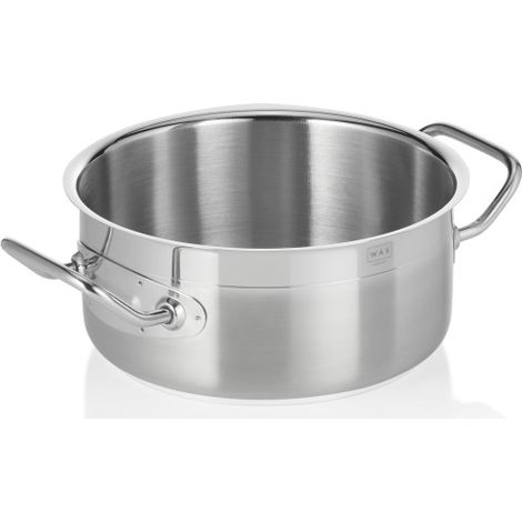 Marmite modèle plat COOKWARE 21 Ø 20 cm H 9,5 cm 2,5 ltr inox 18/10 - Was Germany (1/2)