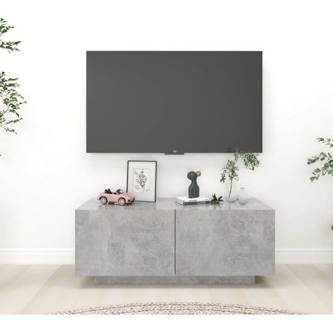Meuble TV, Banc TV, Support pour Téléviseur, Meuble de Salon Gris béton 100x35x40 cm Aggloméré YHJ15797 (1/5)