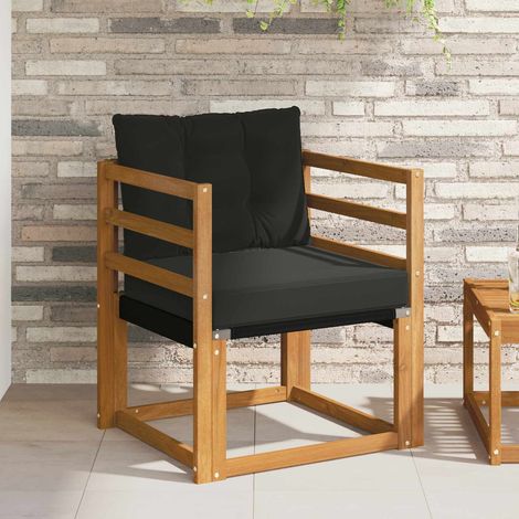 2 Stück Outdoor-Sofagarnitur Massives Akazienholz und Textilene