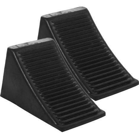 Cales de Roue Noires en Caoutchouc 2 Pièces pour Camping-Camion (1/5)