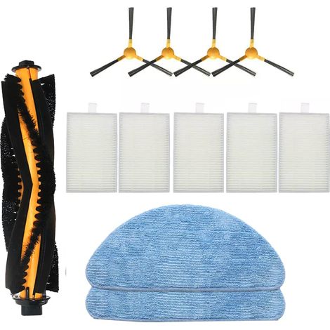 Kit de remplacement pour aspirateur robot Liectroux C30B, pour aspirateur robot Proscenic 800T 820S C30B, comprend 5 filtres, 4 brosses latérales, 2 tampons de vadrouille, 1 brosse à rouleau (1/4)