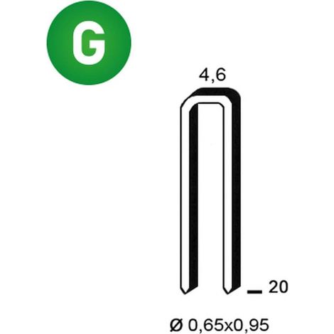 10 000 Agrafes Galvanisées Tb-20 - 4.95x20x0.84 mm - D-Work (1/4)