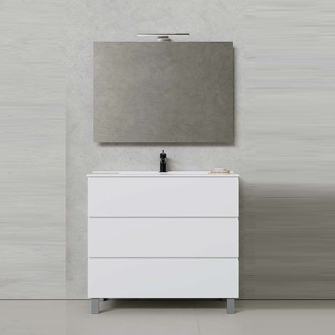 Mobile bagno 80cm con tre cassetti bianco cairo (1/2)