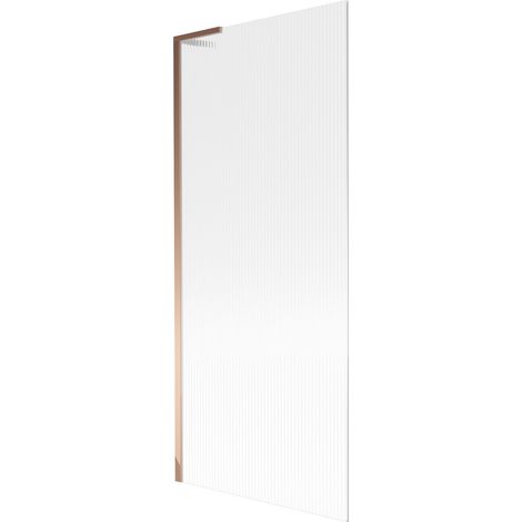 Mexen Next L Badewannenabtrennung 1-flügelig 80 x 150 cm, Streifen, Roségold - 895-080-000-03-09-60 (1/5)