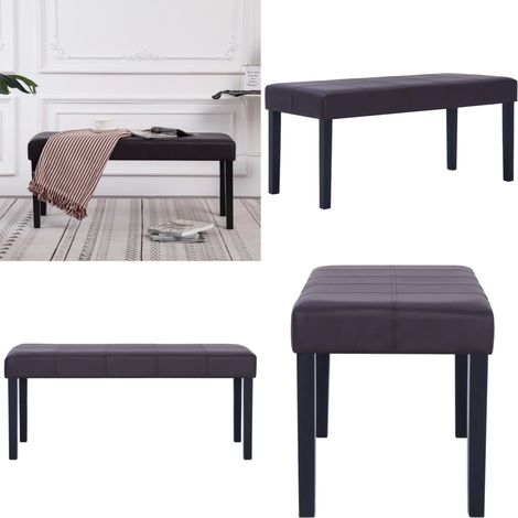 Banc 106 cm Marron Similicuir - Banc Coffre - Banc Intérieur - Banc Design - Meuble Rangement - Banc Tissu - Home & Living (1/5)