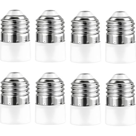 8 PCS E27 vers E14 Adaptateur de Douille, Adaptateur E14 E27 pour Douille Ampoule E27, Douille Voleuse Universelle pour Ampoules LED, Halogènes et Incandescentes, Installation Facile (1/5)
