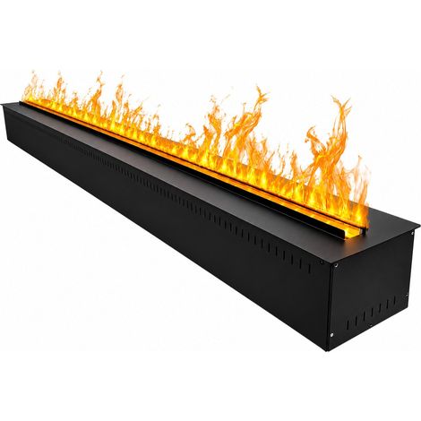 Bruciatore per Camino Elettrico a Vapore Acqueo da Incasso con Fiamme 3D 125x22,7x17,8 cm Capacità 7,5 lt 612W APP VAPOR125 Nero (1/5)