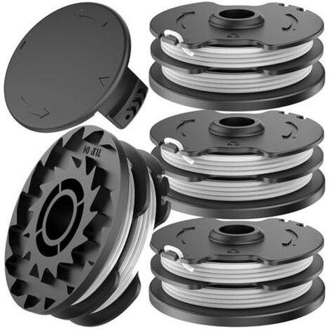 Bobine de fil de coupe 4 pièces pour Parkside PRTA 20-Li A1/B1/B2/C3, PRT 300 A1, PRT 550 A1/A3, diamètre : 1,6 mm, longueur : 8,3 m, bobine TLP-01 (4 bobines + 1 capuchon) TONCHEAN (1/4)