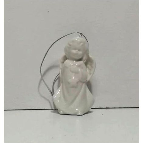 Angelo di Natale in ceramica per Regalo addobbi natalizi da decorazioni casa bianco (1/5)