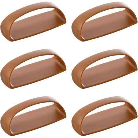 Lot de 6 poignées de placard autocollantes instantanées pour tiroirs et portes coulissantes, sans perçage, pour fenêtres et armoires (marron) (1/5)
