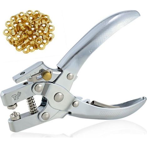 Pince À Œillets - Perforatrice 5 Mm - Pour Cuir Ceintures Et Loisirs Créatifs - Kit Complet Avec Œillets Dorés × 1 (1/5)