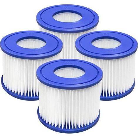 Lot de 4 filtres type VI compatibles Bestway Lay-Z-Spa Miami, diamètre 10,4 cm (1/2)