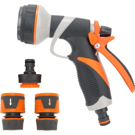 Tuyau d'arrosage Buse Pulvérisateur Poignée Ergonomique Tuyau Pistolet Longue Portée Rotatif pour Arroser Les Plantes et Les Légumes (1/5)