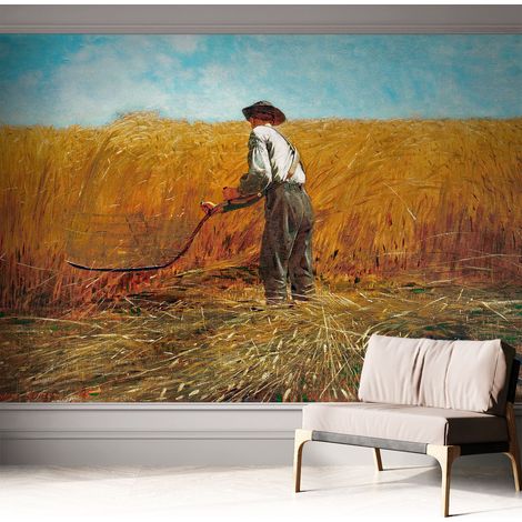 Papier peint adhésif autocollant pour salon chambre à coucher tendance et originale Moisson au soleil 312x219 cm (1/5)