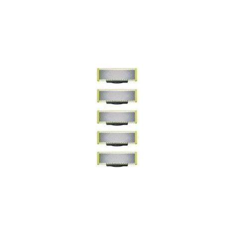 Applicable à OneBlade - Lames de rechange, pour rasoir/tondeuse électrique OneBlade, acier inoxydable robuste, taille, stylisation et rasage, lot de 5 (1/5)
