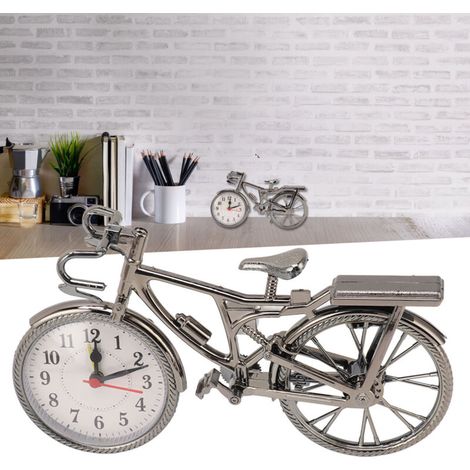 Vintage-Fahrraduhr – Wecker, Wohnaccessoire, handgefertigtes Fahrraddesign – antike Ornamente – hochwertiges Kunststoffmaterial (22 cm x AA-Batterie nicht enthalten) – für Büro, Studentenwohnheim, Woh