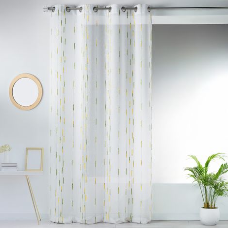 Voilage fantaisie en étamine Vert clair 140x260 cm