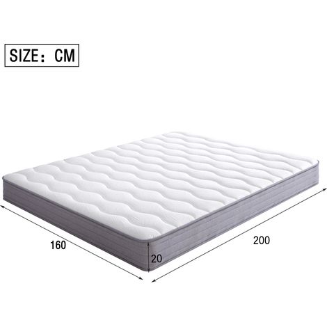 MEUBLIV Materasso 160x200 cm bianco – molle ergonomiche, senza materasso (1/5)