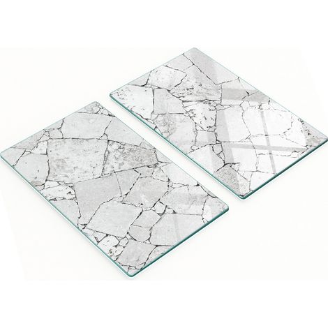 Tablas decorativas de vidrio para servir aperitivos, pared de piedra, 2x30x52 cm
