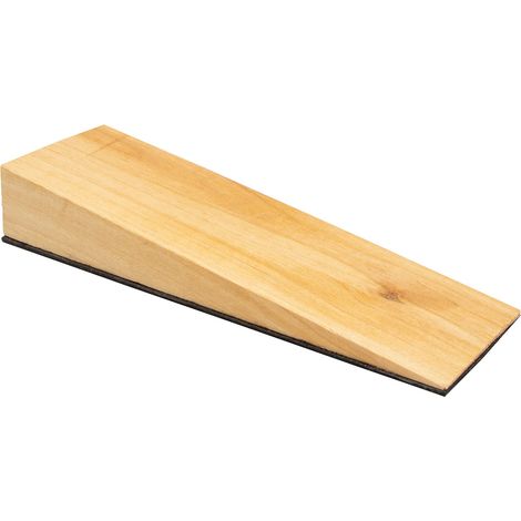 WAGNER Fermaporta CONEO DELLA PORTA LEGNO - 119 x 40 x 19 mm I Cuneo da inserire sotto I Fermaporta in legno di faggio massiccio con velcro antiscivolo in plastica speciale - 15695000 (1/4)