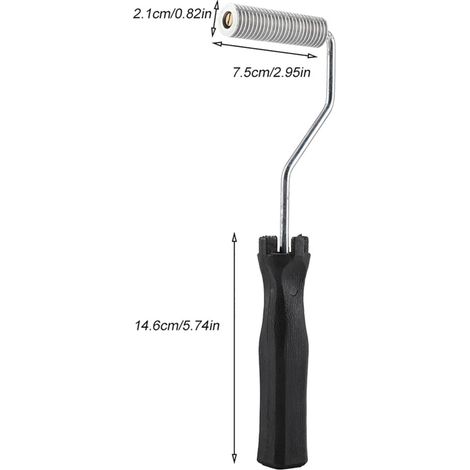 Fibreglass Roller Tool Kit, Aluminium Alloy Bubble Laminating Roller Handle Set Boat Bath Repair (Roll Diameter 21 x 75 mm)