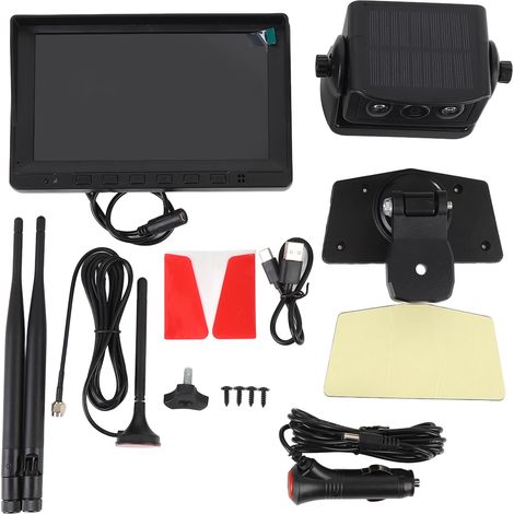 GARRYFIZH Caméra de recul solaire sans fil, écran 7 pouces, capteur 2MP, batterie 5000mAh, angle 150°, commande gestuelle (1/5)