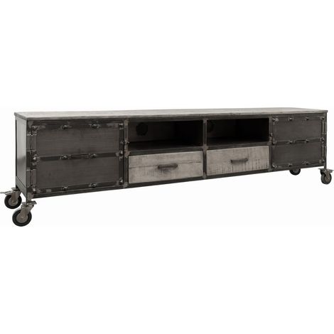 TV-Board Mango 220x40x60 grau lackiert HEAVY INDUSTRY 132