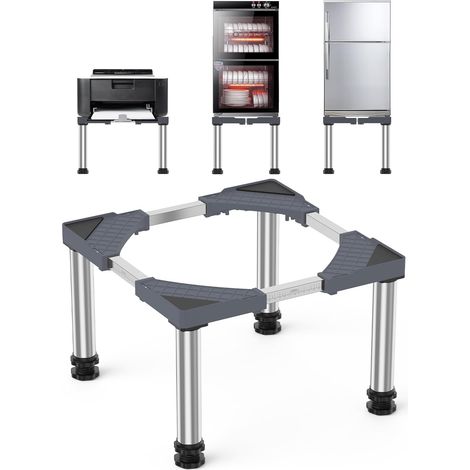 Mini Base de Réfrigérateur Support Électroménager Réglable Hauteur 33-36 cm, Base de Lave-vaisselle 45-67 cm avec 4 Pieds Robustes, Charge 200 kg pour Sécheuse armoire de Réfrigérateur Gris (1/5)