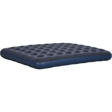 Aufblasbare 2-Personen-Matratze mit integrierter Handpumpe, Samtoberfläche, blau