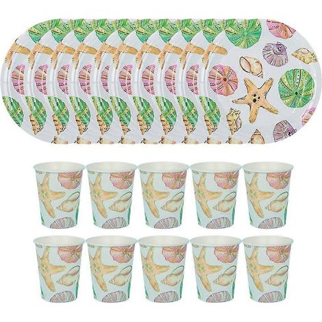 Ensemble de 10 coquillages pour fêtes, compatible avec les gobelets et les emballages en papier. (1/5)