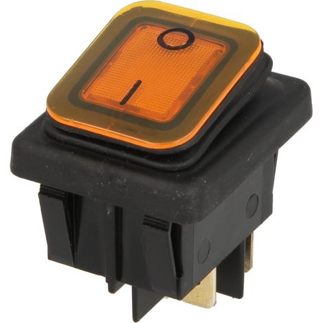 Interbär Interrupteur à bascule encastrable,jaune série 3627 éclairé, IP65, 0 - I