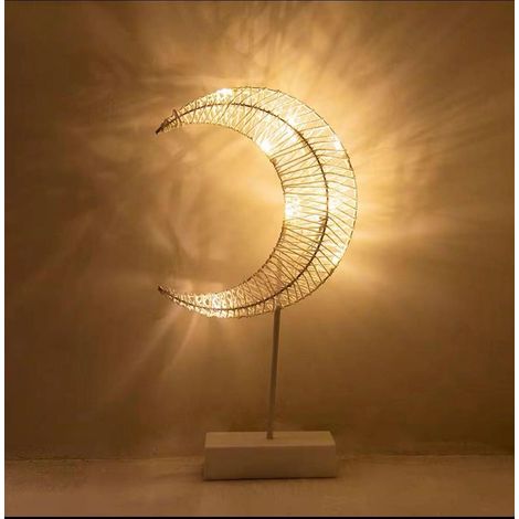 Lampe de Nuit Artisanale en Rotin Tressé, Luminaire de Table pour Chambre, Décor Lunaire Fait Main, Éclairage Doux pour Salon ou Chevet (1/2)