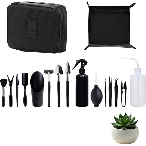 D'outils de Jardinage Mini Ensemble, Kit D'outils de Jardin, 17 Pièces Mini Outils de Jardinage avec Pliable, avec Sac de Rangement Pratique, Adapté à la Plantation en Intérieur ou en Pot (1/5)