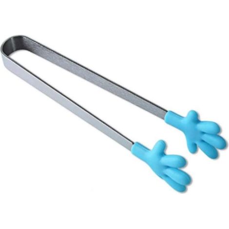 Pinces de cuisine antidérapantes en acier inoxydable, accessoires pour barbecue (Couleur : Bleu) (1/5)