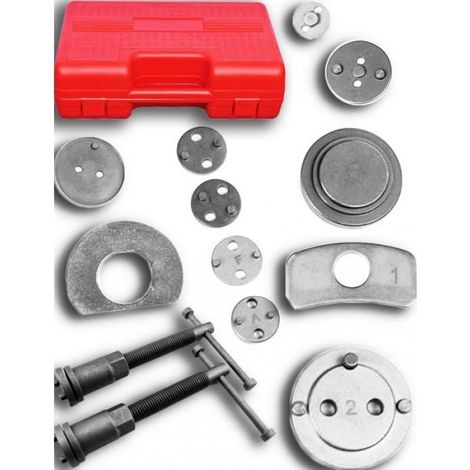 Kit de Réparation pour Repousse Piston, Set d'Outils pour Étrier de Frein, 21 pièces, avec une mallette rouge, Matériau: Acier C45 (1/3)