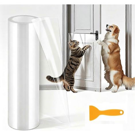 Protection de porte contre les griffures de chien – Protection transparente pour portes et meubles contre les griffures de chiens et de chats (118 x 8,3 pouces) - JBMEDIA (1/4)