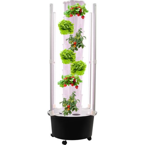 8 Niveaux 48 trous Tour Hydroponique Vertical avec lampe de croissance LED et Roues, Système de Culture Hydroponique, Kit Germination de Plantes de Circulation d'eau pour Herbes, Fruits, Légumes (1/5)
