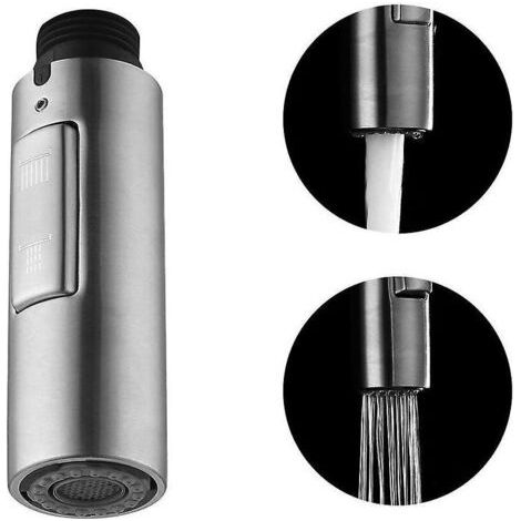 Tête de douchette de remplacement universelle pour robinet de cuisine G1/2 en acier inoxydable brossé SUS304 (1 pièce) (1/5)