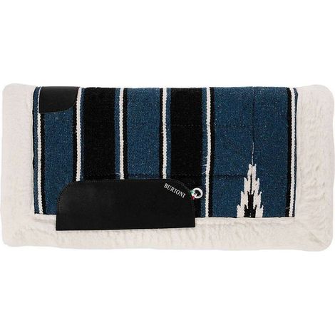 Bordeaux Noir Rn1-Ltg - Tapis de selle western en tissu Navajo et fourrure synthétique avec renforts en cuir