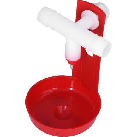 Lot de 10 abreuvoirs automatiques pour volailles, avec raccord en T blanc, résistants et adaptés aux poulets. (1/5)